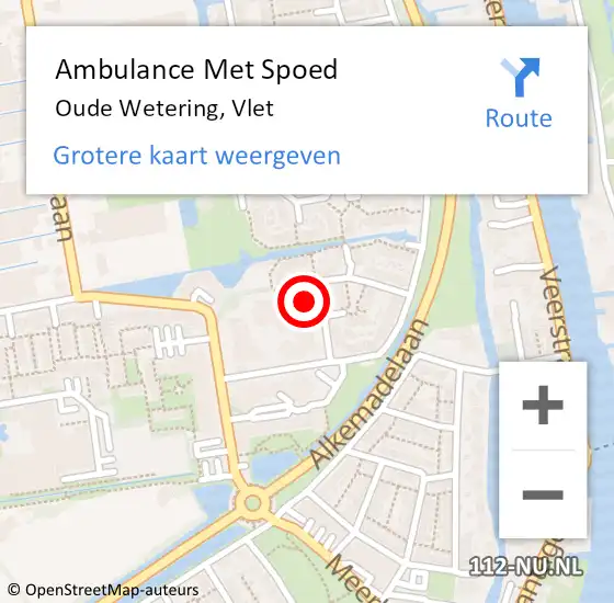 Locatie op kaart van de 112 melding: Ambulance Met Spoed Naar Oude Wetering, Vlet op 19 juli 2023 12:24