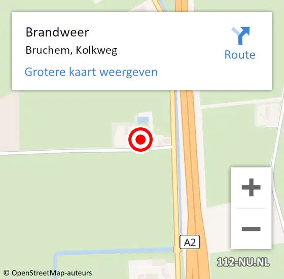 Locatie op kaart van de 112 melding: Brandweer Bruchem, Kolkweg op 19 juli 2023 12:28