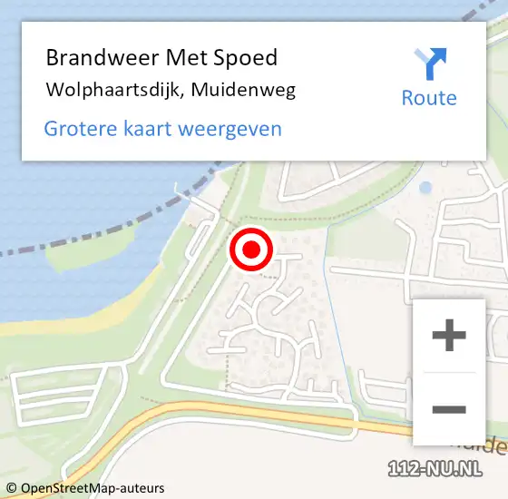 Locatie op kaart van de 112 melding: Brandweer Met Spoed Naar Wolphaartsdijk, Muidenweg op 19 juli 2023 13:09