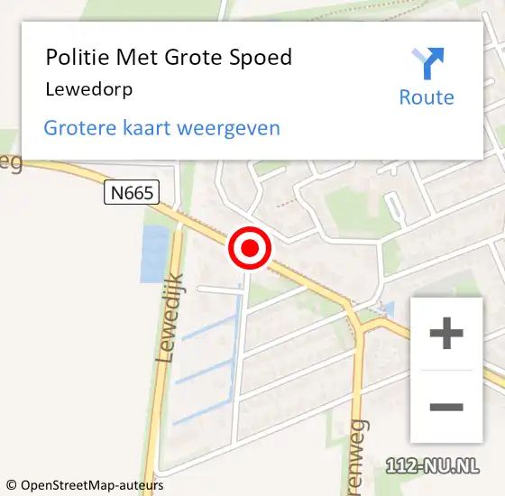 Locatie op kaart van de 112 melding: Politie Met Grote Spoed Naar Lewedorp op 19 juli 2023 13:13