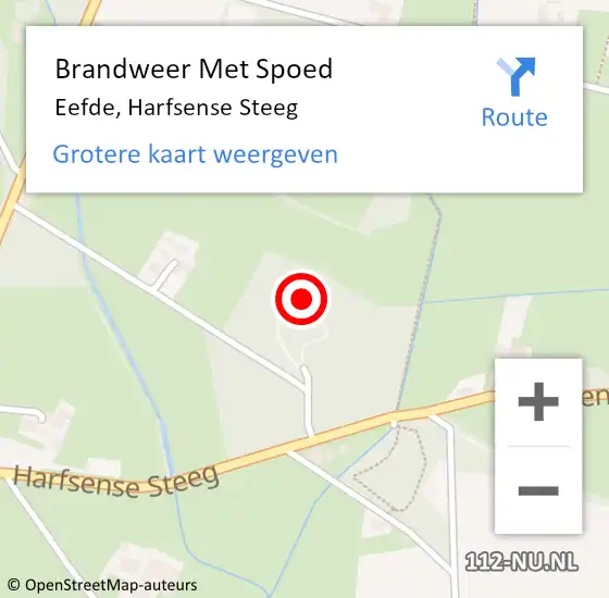 Locatie op kaart van de 112 melding: Brandweer Met Spoed Naar Eefde, Harfsense Steeg op 19 juli 2023 13:53