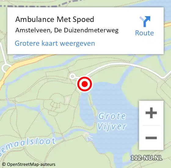 Locatie op kaart van de 112 melding: Ambulance Met Spoed Naar Amstelveen, De Duizendmeterweg op 19 juli 2023 14:17