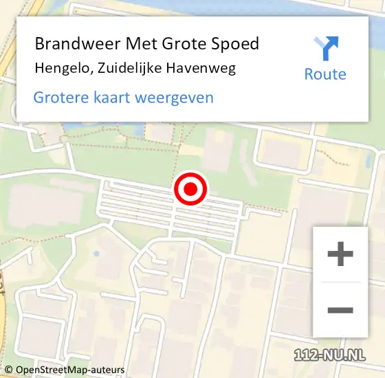 Locatie op kaart van de 112 melding: Brandweer Met Grote Spoed Naar Hengelo, Zuidelijke Havenweg op 19 juli 2023 14:39