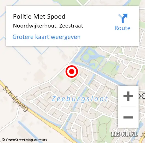 Locatie op kaart van de 112 melding: Politie Met Spoed Naar Noordwijkerhout, Zeestraat op 19 juli 2023 14:45