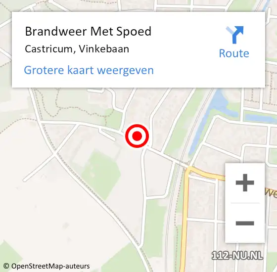 Locatie op kaart van de 112 melding: Brandweer Met Spoed Naar Castricum, Vinkebaan op 19 juli 2023 14:51