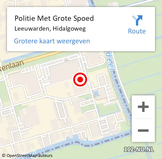 Locatie op kaart van de 112 melding: Politie Met Grote Spoed Naar Leeuwarden, Hidalgoweg op 19 juli 2023 14:58