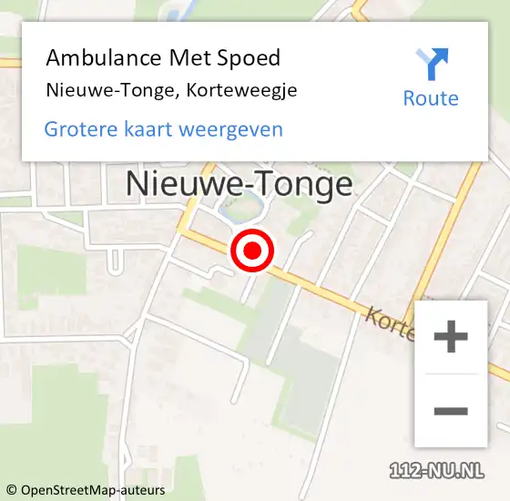 Locatie op kaart van de 112 melding: Ambulance Met Spoed Naar Nieuwe-Tonge, Korteweegje op 19 juli 2023 15:01