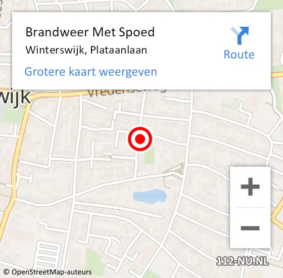 Locatie op kaart van de 112 melding: Brandweer Met Spoed Naar Winterswijk, Plataanlaan op 19 juli 2023 15:05