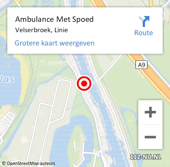 Locatie op kaart van de 112 melding: Ambulance Met Spoed Naar Velserbroek, Linie op 19 juli 2023 15:17