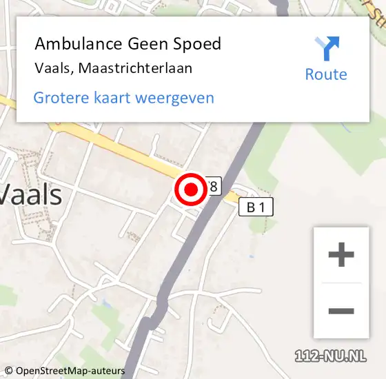 Locatie op kaart van de 112 melding: Ambulance Geen Spoed Naar Vaals, Maastrichterlaan op 2 september 2014 09:36