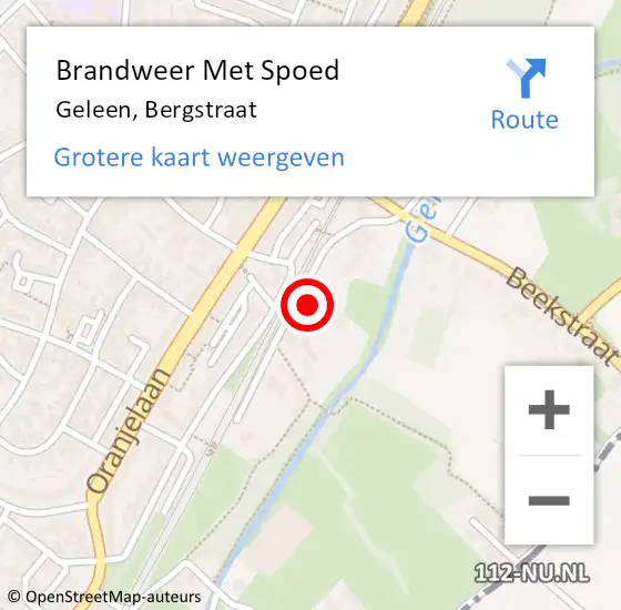 Locatie op kaart van de 112 melding: Brandweer Met Spoed Naar Geleen, Bergstraat op 19 juli 2023 16:45