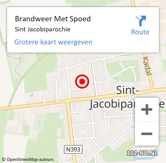 Locatie op kaart van de 112 melding: Brandweer Met Spoed Naar Sint Jacobiparochie op 19 juli 2023 16:51