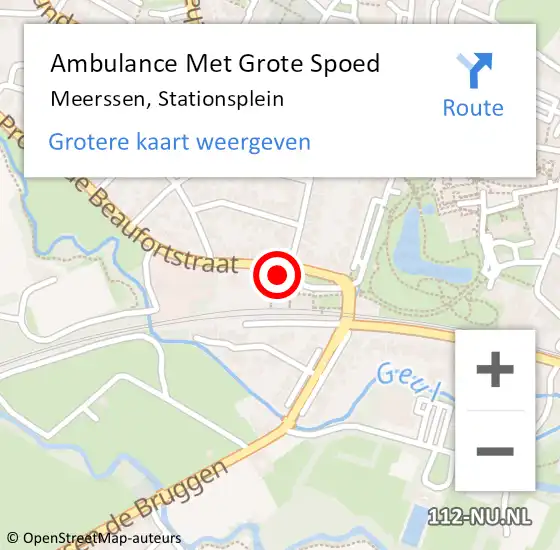 Locatie op kaart van de 112 melding: Ambulance Met Grote Spoed Naar Meerssen, Stationsplein op 2 september 2014 09:44