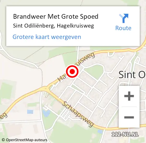 Locatie op kaart van de 112 melding: Brandweer Met Grote Spoed Naar Sint Odiliënberg, Hagelkruisweg op 19 juli 2023 18:20