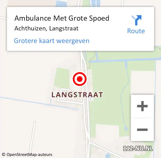 Locatie op kaart van de 112 melding: Ambulance Met Grote Spoed Naar Achthuizen, Langstraat op 19 juli 2023 19:26