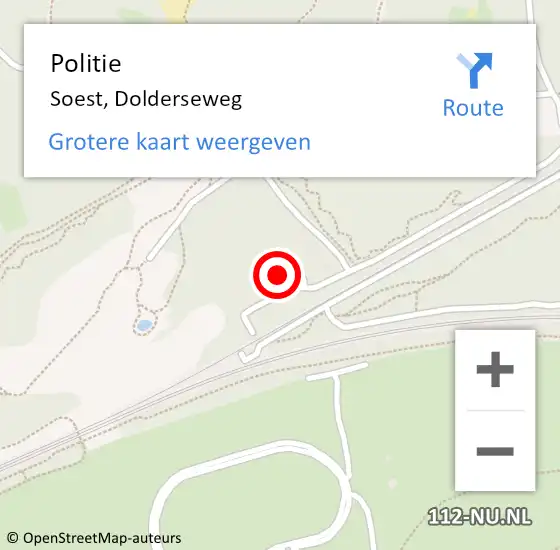 Locatie op kaart van de 112 melding: Politie Soest, Dolderseweg op 19 juli 2023 20:30