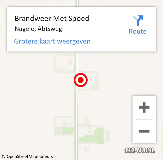 Locatie op kaart van de 112 melding: Brandweer Met Spoed Naar Nagele, Abtsweg op 19 juli 2023 20:42