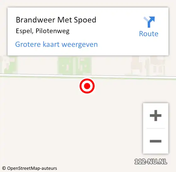 Locatie op kaart van de 112 melding: Brandweer Met Spoed Naar Espel, Pilotenweg op 19 juli 2023 21:13