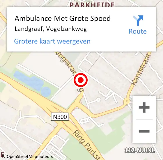 Locatie op kaart van de 112 melding: Ambulance Met Grote Spoed Naar Landgraaf, Vogelzankweg op 2 september 2014 10:10