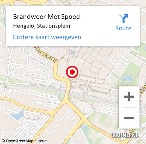 Locatie op kaart van de 112 melding: Brandweer Met Spoed Naar Hengelo, Stationsplein op 19 juli 2023 22:13