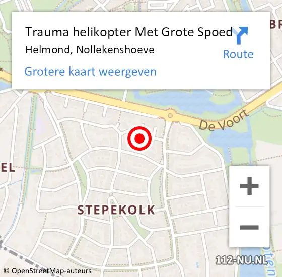 Locatie op kaart van de 112 melding: Trauma helikopter Met Grote Spoed Naar Helmond, Nollekenshoeve op 20 juli 2023 01:38