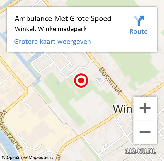 Locatie op kaart van de 112 melding: Ambulance Met Grote Spoed Naar Winkel, Winkelmadepark op 20 juli 2023 02:31