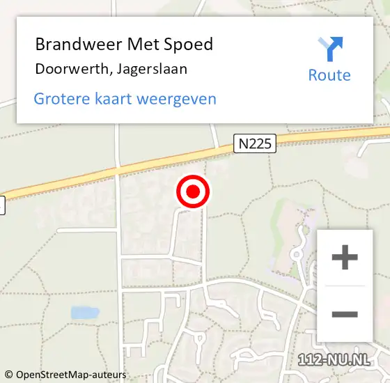 Locatie op kaart van de 112 melding: Brandweer Met Spoed Naar Doorwerth, Jagerslaan op 20 juli 2023 05:38