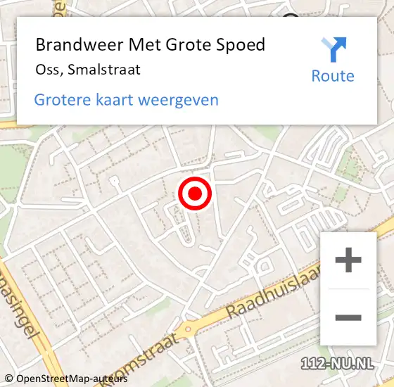 Locatie op kaart van de 112 melding: Brandweer Met Grote Spoed Naar Oss, Smalstraat op 20 juli 2023 06:42