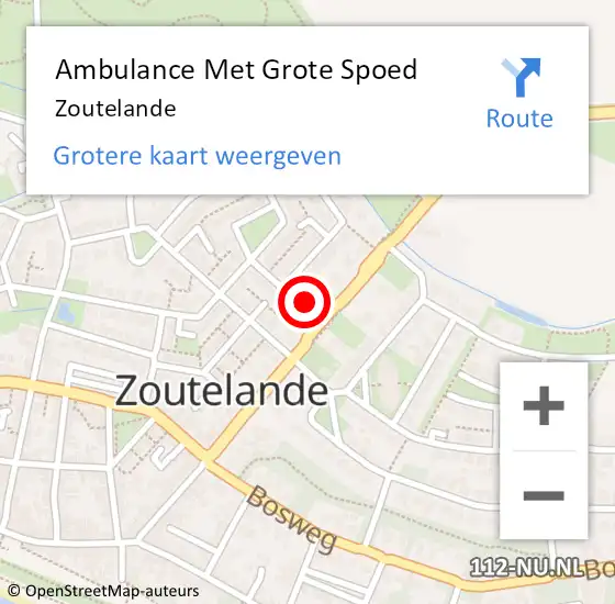 Locatie op kaart van de 112 melding: Ambulance Met Grote Spoed Naar Zoutelande op 20 juli 2023 08:16