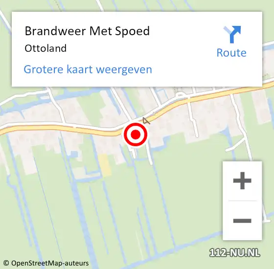 Locatie op kaart van de 112 melding: Brandweer Met Spoed Naar Ottoland op 20 juli 2023 08:26