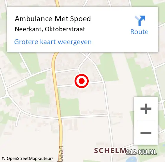 Locatie op kaart van de 112 melding: Ambulance Met Spoed Naar Neerkant, Oktoberstraat op 2 september 2014 10:35