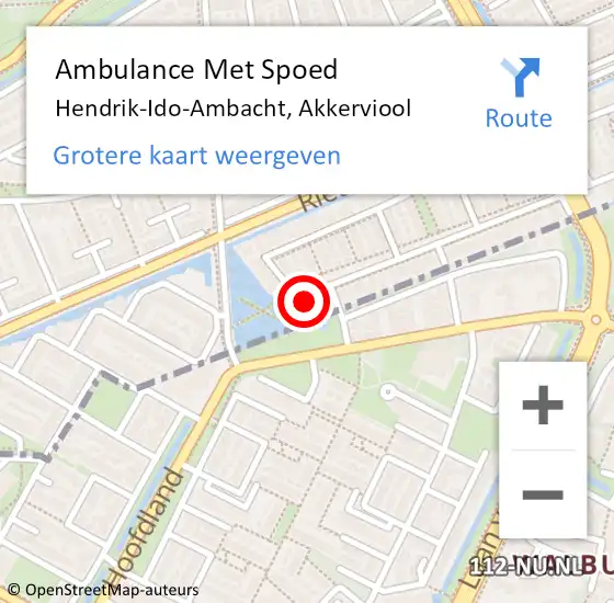 Locatie op kaart van de 112 melding: Ambulance Met Spoed Naar Hendrik-Ido-Ambacht, Akkerviool op 20 juli 2023 08:49