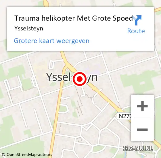 Locatie op kaart van de 112 melding: Trauma helikopter Met Grote Spoed Naar Ysselsteyn op 20 juli 2023 09:57