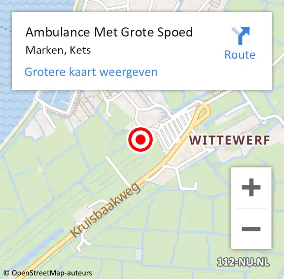 Locatie op kaart van de 112 melding: Ambulance Met Grote Spoed Naar Marken, Kets op 20 juli 2023 10:04