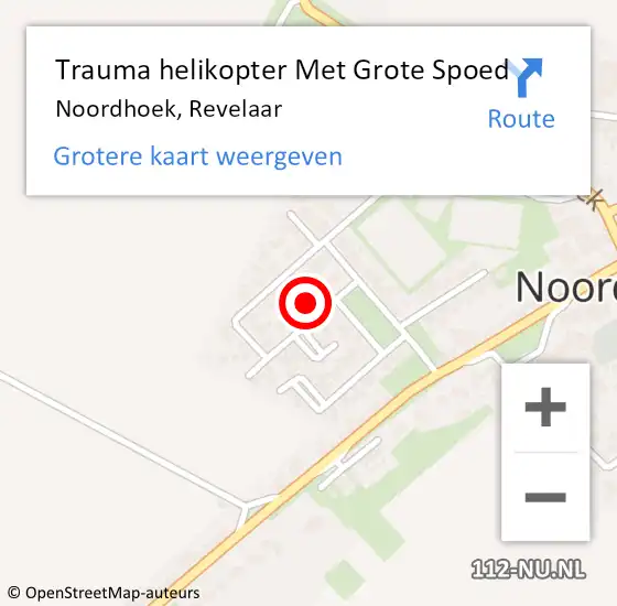Locatie op kaart van de 112 melding: Trauma helikopter Met Grote Spoed Naar Noordhoek, Revelaar op 20 juli 2023 10:06