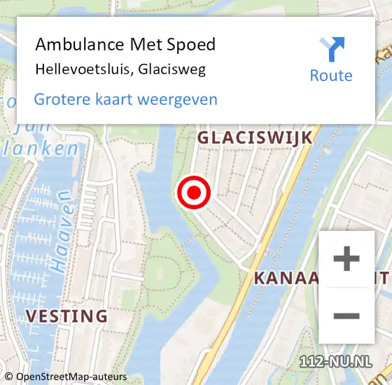 Locatie op kaart van de 112 melding: Ambulance Met Spoed Naar Hellevoetsluis, Glacisweg op 20 juli 2023 10:06