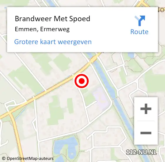 Locatie op kaart van de 112 melding: Brandweer Met Spoed Naar Emmen, Ermerweg op 20 juli 2023 10:18
