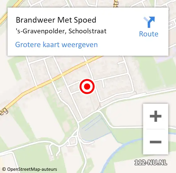 Locatie op kaart van de 112 melding: Brandweer Met Spoed Naar 's-Gravenpolder, Schoolstraat op 20 juli 2023 10:42