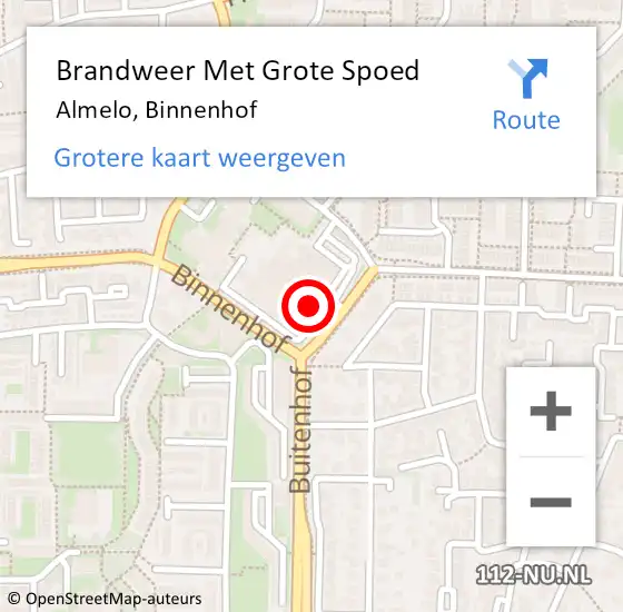 Locatie op kaart van de 112 melding: Brandweer Met Grote Spoed Naar Almelo, Binnenhof op 20 juli 2023 12:22