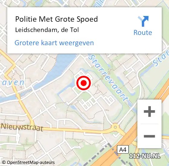 Locatie op kaart van de 112 melding: Politie Met Grote Spoed Naar Leidschendam, de Tol op 20 juli 2023 12:44