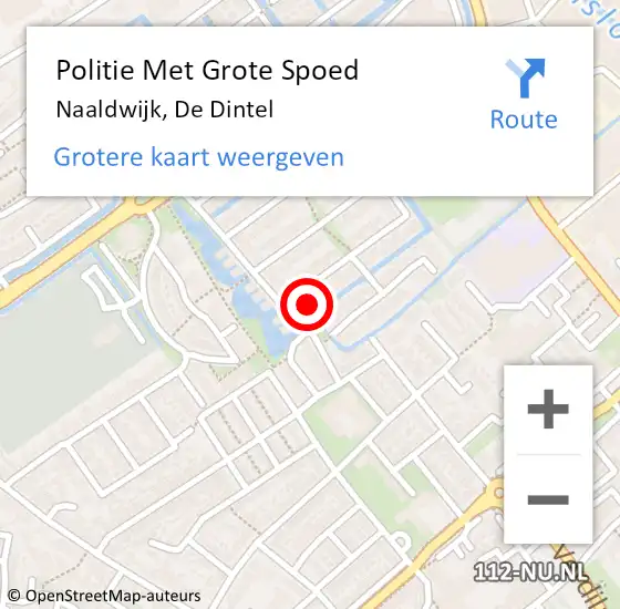 Locatie op kaart van de 112 melding: Politie Met Grote Spoed Naar Naaldwijk, De Dintel op 20 juli 2023 12:48