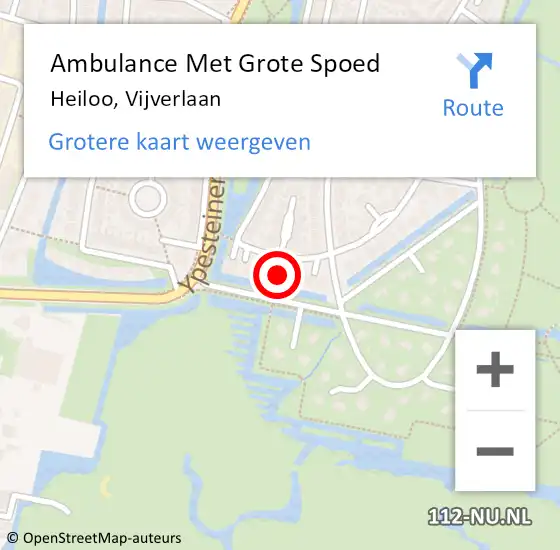 Locatie op kaart van de 112 melding: Ambulance Met Grote Spoed Naar Heiloo, Vijverlaan op 20 juli 2023 13:25