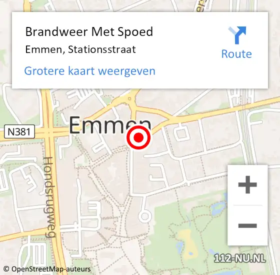 Locatie op kaart van de 112 melding: Brandweer Met Spoed Naar Emmen, Stationsstraat op 20 juli 2023 13:38