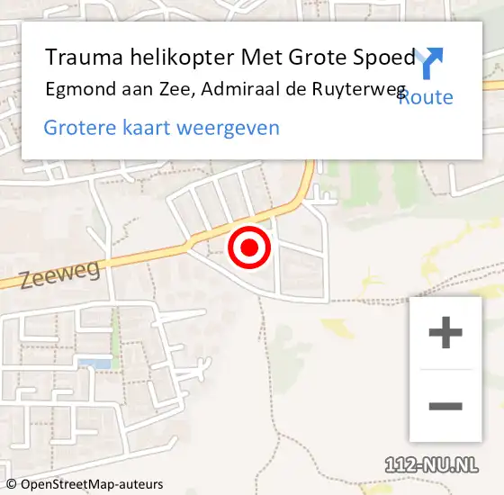 Locatie op kaart van de 112 melding: Trauma helikopter Met Grote Spoed Naar Egmond aan Zee, Admiraal de Ruyterweg op 20 juli 2023 14:22