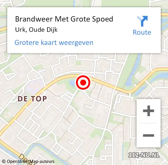 Locatie op kaart van de 112 melding: Brandweer Met Grote Spoed Naar Urk, Oude Dijk op 20 juli 2023 14:37