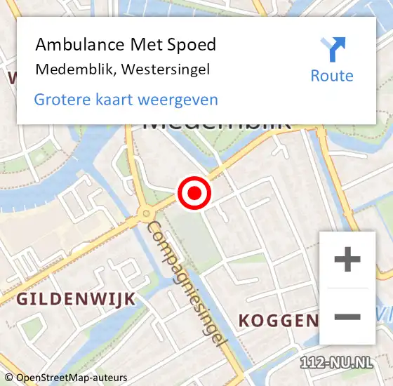 Locatie op kaart van de 112 melding: Ambulance Met Spoed Naar Medemblik, Westersingel op 20 juli 2023 15:08