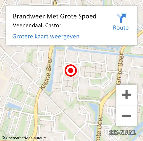 Locatie op kaart van de 112 melding: Brandweer Met Grote Spoed Naar Veenendaal, Castor op 20 juli 2023 15:33