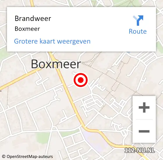 Locatie op kaart van de 112 melding: Brandweer Boxmeer op 20 juli 2023 16:25