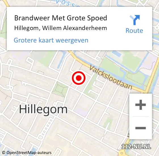 Locatie op kaart van de 112 melding: Brandweer Met Grote Spoed Naar Hillegom, Willem Alexanderheem op 20 juli 2023 17:06