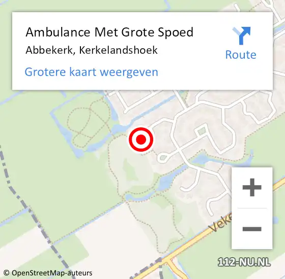 Locatie op kaart van de 112 melding: Ambulance Met Grote Spoed Naar Abbekerk, Kerkelandshoek op 20 juli 2023 17:09